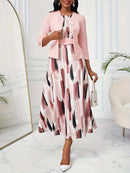 Vestido Moda Evangélica Com Modelagem Cintura + Jaqueta - Valéria