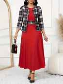 Vestido Moda Evangélica Com Modelagem Cintura + Jaqueta - Valéria