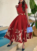 Vestido Moda Evangélica Com Modelagem Cintura - Floral