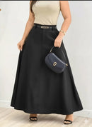 Saia Cintura Alta Moda Evangélica Com Modelagem - Pauline