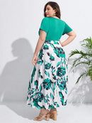 Vestido Estampa Floral e Cintura Marcada Plus Size - Annabelle lojasoeconomia