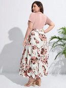 Vestido Estampa Floral e Cintura Marcada Plus Size - Annabelle lojasoeconomia