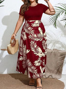 Vestido Estampa Floral e Cintura Marcada Plus Size - Annabelle lojasoeconomia