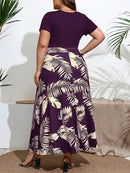Vestido Estampa Floral e Cintura Marcada Plus Size - Annabelle lojasoeconomia