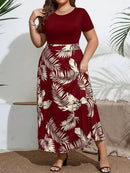 Vestido Estampa Floral e Cintura Marcada Plus Size - Annabelle lojasoeconomia