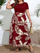 Vestido Estampa Floral e Cintura Marcada Plus Size - Annabelle lojasoeconomia