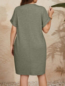 Vestido Falsos Botões Plus Size - Pauline lojasoeconomia