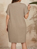 Vestido Falsos Botões Plus Size - Pauline lojasoeconomia