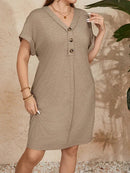 Vestido Falsos Botões Plus Size - Pauline lojasoeconomia