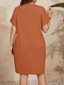 Vestido Falsos Botões Plus Size - Pauline lojasoeconomia