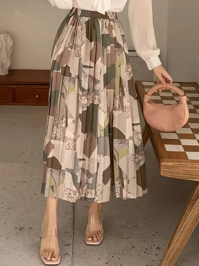 Saia Colorida Cintura Alta Moda Evangélica Com Modelagem - Allane