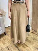 Saia Cintura Alta Moda Evangélica Com Modelagem - Pauline