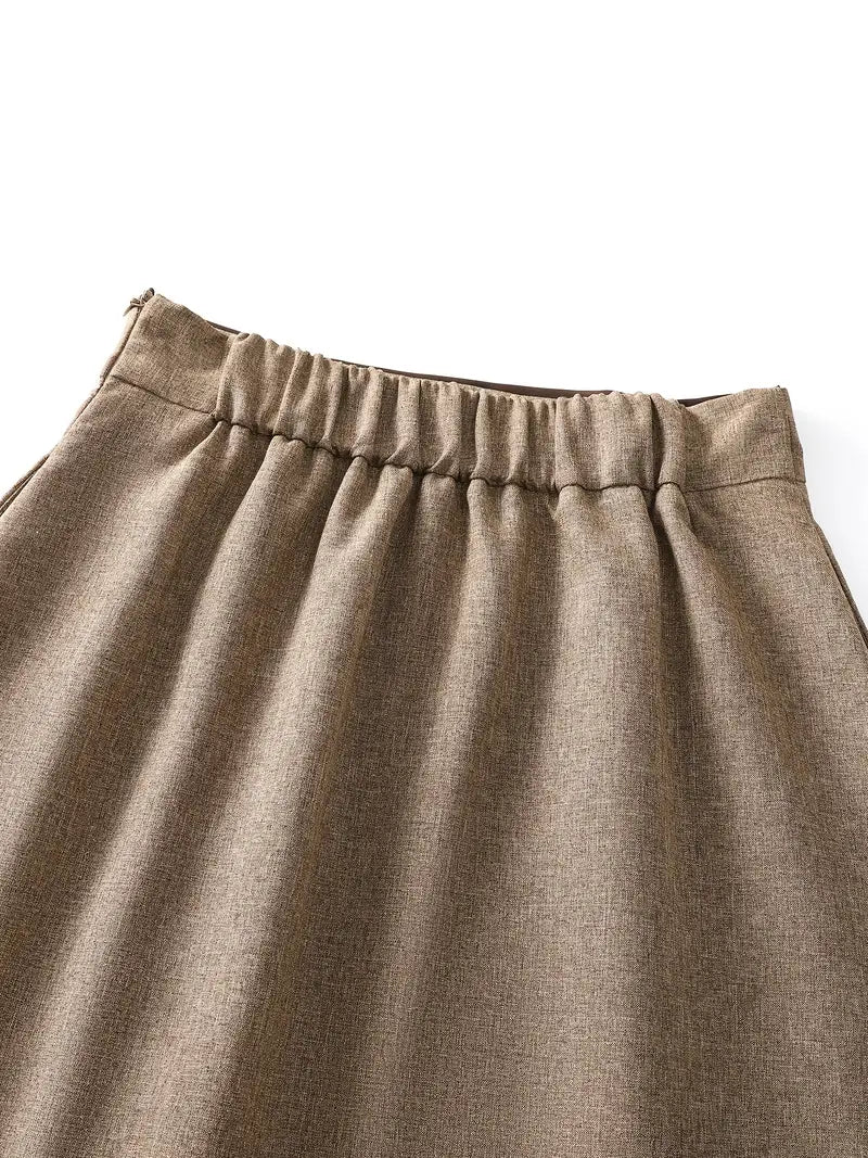 Saia Cintura Alta Moda Evangélica Com Modelagem - Florine