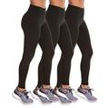 Kit 3 Calças Leggings Fitness Feminina Preta lojasoeconomia Preto G 