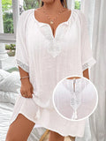 Saída de Praia Plus Size - Monize lojasoeconomia Branco G 
