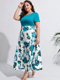 Vestido Estampa Floral e Cintura Marcada Plus Size - Annabelle lojasoeconomia Azul G 