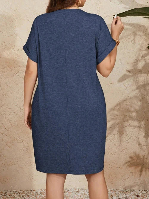 Vestido Falsos Botões Plus Size - Pauline lojasoeconomia 