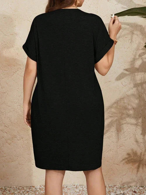 Vestido Falsos Botões Plus Size - Pauline lojasoeconomia 