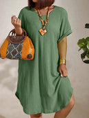 Vestido Textura Leve e Manga Morcego Plus Size - Britney lojasoeconomia 